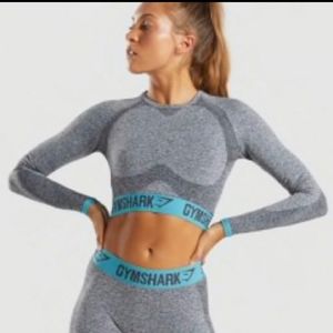 ❌SOLD❌Gymshark Flex crop top.  Charcoal/Teal